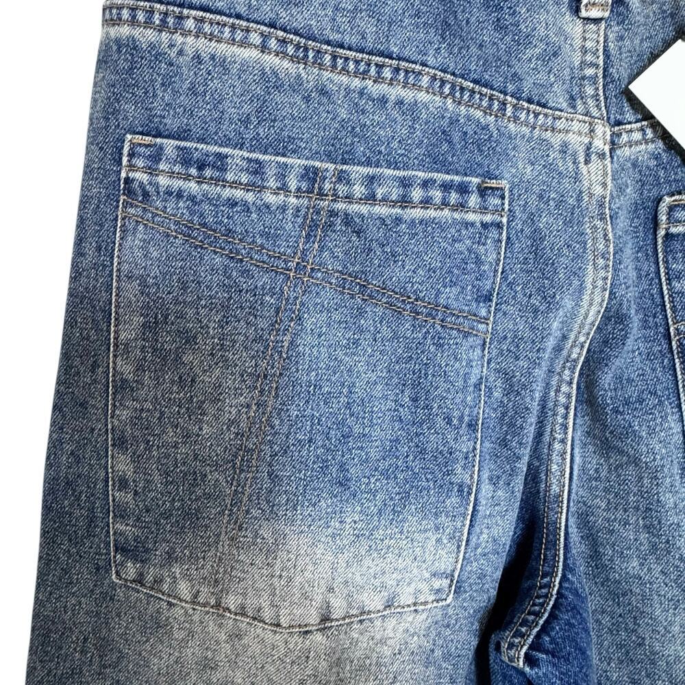 Ragged Priest Wide Leg Saloon Jeans Waist Buckles Knife Pleat Denim Size 29 NWT - Picture 4 of 8